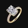 Anillo de plata de ley S925 estilo europeo y americano transfronterizo, un anillo de boda de moissanita lujoso y de alta gama, una pieza de joyería para bodas