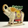Elefante de Cerâmica Tang Sancai Artesanato Enfeites para Decoração de Casa Sala de Estar Entrada Presentes de Inauguração Casa Nova
