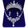 X001 Tocados para Novia Joyería Corona Set de Tres Piezas Set de Collar y Pendientes de Boda Nuevo Estilo Europeo y Americano Boda