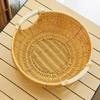 Cesta de frutas tejida de imitación de ratán estilo pastoral para el hogar, cesta de almacenamiento para verduras de cocina, cesta para la compra en la sala de estar y el dormitorio.