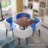 Mesa y Sillas de Recepción y Negociación Casual para 4 Personas Cafetería Tienda de Té con Leche Postres Mesa Redonda Pequeña Casual Creativa