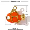 Collar con Colgante de Acero Inoxidable con Forma de Estrella de Mar Caballito de Mar Pez con Goteo de Aceite Temática Oceánica para Mujer Pulsera de Delfín Joyería de Acero de Titanio para DIY
