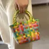 Canasta de Regalo para Celebridad de Internet Regalo de Acompañamiento Canasta de Regalo para Luna Llena Bolsa de Playa Color Tejido Multicolor Correa de Empaque Bolsa de Cesta Tejida