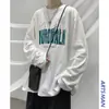 Suministro Directo de Fábrica Camiseta de Manga Larga de Primavera para Hombre Holgada Casual Versátil Estilo Hong Kong Estilo Japonés Marca de Tendencia ins Camisa Básica Primavera y Otoño