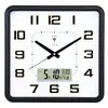 Reloj de Pared Cuadrado para Sala de Estar Silencioso Reloj Electrónico Moderno Casual de Moda Calendario Doméstico Creativo Reloj de Cuarzo