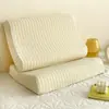 Almohada de Látex Funda Especial Algodón Puro 60X40 Algodón Lavado Funda de Almohada de Algodón Puro Almohada de Espuma Viscoelástica de Goma Niños 50X30