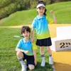 Conjunto de Uniforme Escolar de Verano para Estudiantes de Primaria, Uniforme de Graduación de Manga Corta Degradado, Uniforme de Jardín de Infancia, Atuendo Deportivo para Actuaciones Infantiles