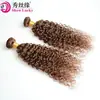 Peruca Cacheada Castanha Clara Transfronteiriça Cachos Jerry Extensões de Cabelo Humano Vietnamita