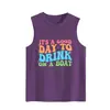 Es un Buen Día para Beber. Estilo Europeo y Americano Sitio Independiente de Ebay Camiseta sin Mangas Suelta Versátil Cómoda para Mujer