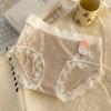 Roupa Íntima Feminina de Modal Corte Puro Renda Recortada 7A Antibacteriana Ácido Polilático Virilha Cintura Média Cobertura do Quadril Tamanho Grande Calcinha Feminina