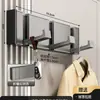 Gancho Invisível Branco Leitoso Sem Furos Parede Traseira da Porta do Banheiro Cabide de Parede Dobrável Corredor de Entrada