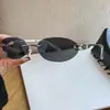 Óculos de sol oval sem aro, moda europeia e americana, para mulheres, proteção UV, design de nó moderno, óculos de sol estilosos de alta qualidade para proteção solar para homens