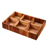Caja de Almacenamiento de Madera con Múltiples Compartimentos para Habitación de Hotel B&B Cafetería Portapaquetes de Azúcar para Té Caja de Snacks para Sala de Estar del Hogar