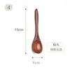 Cuchara de madera estilo japonés Nanmu vajilla para el hogar cuchara de postre madera maciza grande cuchara de sopa pintada cuchara para mezclar miel café venta al por mayor