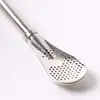 Pajita de Acero Inoxidable Transfronteriza 304 Filtro para Café Té con Leche Cuchara Mezcladora Cuchara para Mate Té Grado Alimenticio