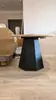 Patas de Mesa de Madera Maciza Usadas, Encimera de Mármol Piedra de Lujo, Mesa Redonda para Apartamento Pequeño, Base de Mesa de Comedor, Soporte y Marco de Soporte