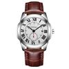 2026 Novo Relógio Masculino de Alta Qualidade Moda Numerais Romanos Pulseira de Couro Pulseira de Aço Calendário À Prova d'Água Cruzado Dois Ponteiros Meio Relógio