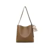 Bolso Cubo para Mujer 2026 Nuevo Estilo Bolso de Mujer Piel Genuina Retro Nicho Otoño e Invierno Moda Bolso Tote de Gran Capacidad