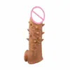 Condón Wolf Tooth Condón de Pene Agrandamiento y Alargamiento Dildo Artificial Condón TPE Sexy Anillo de Bloqueo de Semen Juguete para Parejas Fabricante Venta Directa