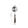 Cuchara medidora de acero inoxidable 304 con mango de madera, cuchara medidora creativa de café con mango de bambú, cuchara para leche en polvo y hojas de té, herramienta para hornear