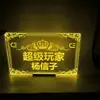 Adereços de Atmosfera LED Acrílico Luminosos de Mão, Texto Brilhante, Placa de Luz para Exibição de Vinho, Placa com Texto Rolante de Feliz Aniversário