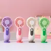 Ventilador de Mano de Color Caramelo Simple con Carga Mini USB Portátil Ventilador de Base de Tres Velocidades Regalo Logo Transfronterizo