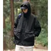 Jaqueta masculina jaqueta de trabalho versão pública casaco primavera retro japonês solta plus size marca da moda montanha outdoor com capuz