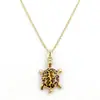 Collar Colgante de Tortuga Colorida de Venta Caliente Europea y Americana Transfronterizo para Mujeres, Joyería de Cadena para Clavícula de Tortuga Pequeña de Esmalte de Aleación al por Mayor
