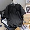 Camiseta de Verano para Hombre American Cleanfit de Peso Pesado con Cremallera de Manga Corta Diseño Atractivo Cuello Pequeño Hombro Derecho Media Manga