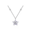 Colar Estrela da Sorte Starburst, Versátil e Elegante com Diamantes Brilhantes Exquisitos, Presente de Aniversário Qixi 520 para Melhor Amiga