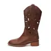 Botas Western Caladas para Mujer 2026 Verano Nuevas Botas Transpirables de Media Pantorrilla Botas Martin para Exteriores Viajes a Xinjiang con Suela Gruesa para Aumentar la Altura