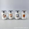 Taza de espejo con impresión de dibujos animados, bonita y sencilla, para oficina, estudiantes, hogar, con tapa, cerámica, estilo INS