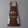 Delantal para el hogar para cocinar, delantal de cocina, impermeable y a prueba de aceite, con función para secar las manos y bolsillos, adecuado para cocinar, tareas del hogar y trabajo en restaurantes