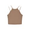 Top corto de tirantes finos con doble tirante de hombro para niña, cuello de color en contraste, tirantes pequeños, nicho europeo y americano, ropa exterior ajustada elástica que combina con todo.