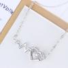 Diseño Nuevo 2020 Collar ECG Sentido del Diseño para Mujer Cadena de Lana de Plata de Ley 999 Regalo Frío de Halloween