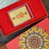 Pegatinas Doradas para Teléfono con Lámina Dorada, Atraer Riqueza, Cinco Dioses de la Riqueza, Amuletos de Buena Suerte, Regalos para Fundas de Teléfono, Caja de Regalo al por Mayor con Lámina Dorada