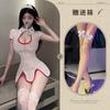 Fragancia para escuchar de noche lencería sexy ropa de enfermera sexy traje de uniforme tentación perspectiva de malla hueca para mujer pecho pequeño