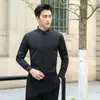 Camisa Outono 2020 Vestido de Negócios Slim-fit Masculino Camisa Branca Branca de Manga Comprida Estilo Coreano Top Moderno