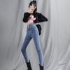 Jeans de Cintura Alta Forrados com Lã para Mulheres, Novo Estilo Outono e Inverno 2025, Ajuste Slim, Valorizam a Silhueta, Calças Lápis Versáteis, Tendência