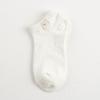 Calcetines Cortos para Mujer para Primavera y Verano, Etiqueta de Tela Blanca, Diseño de Oso, Color Sólido, Calcetines Bajos, Estilo Lindo, Casual, Versátil, Calcetines Cortos para Mujer