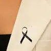 Broche de Fita Rosa com Gotejamento de Óleo Preto Emblema de Liga Metálica Logo de Publicidade de Bem-Estar Público para Cuidados com o Peito Acessórios de Logo