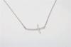 Collar de plata de ley 925 personalizado, sencillo, estilo coreano, elegante, con incrustaciones de diamantes, cadena de clavícula cruzada, collar de moda para mujer.