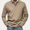 2025 Nova Estação Independente Europeia e Americana da Amazon Transfronteiriça Camisa Masculina Casual Versátil de Manga Longa com Botões e Gola