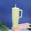 Taza de Acero Inoxidable de Doble Capa con Asa de Gran Capacidad para Coche, Taza Portátil con Popote, Fabricante, Venta al por Mayor, Producto Nuevo, Vaso de Agua, Portátil para Montar en Coche