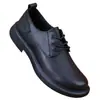 Zapatos de Hombre para Otoño Superficie de Cuero Suela Blanda Zapatos Casuales Zapatos de Vestir de Cuero para Hombre Con Cordones Negros Zapatos de Trabajo para Hombre Cuero de Microfibra