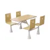 Mesas e Cadeiras Novas para Refeitórios de Fast Food, Design Simples para Cantinas de Funcionários, Combinação Modular para 4 ou 6 Pessoas, Mesa Retangular para Refeitório Escolar