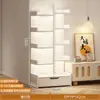 Estante de Livros Simples Prateleira de Chão Rack de Armazenamento Armário de Parede Integrado para Sala de Estar Armário de Armazenamento Rack de Armazenamento Doméstico Estante de Livros para Escritório