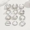 Anillo abierto de moda europeo y americano transfronterizo, simple, con torsión abierta, único y de nicho, adecuado para el uso diario y sesiones de fotos, anillo ajustable