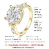 Anillo Elegante de Cuatro Garras con Diamante Estilo Europeo y Americano Transfronterizo para Mujer, Anillo de Moissanita al por Mayor, Joyería de Anillo Moderna y Única