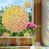 Ofer nueva película electrostática ADX1107 con diseño de flor de mandala dorada, pegatinas para ventanas de vidrio para decoración del hogar, venta al por mayor, se pueden reemplazar